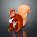Cute Orange White Squirrel Game Movie Character Holding White Cup Sitting On Dark Background