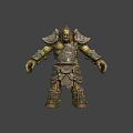 Detailed Mythical Warrior In Bronze Armor With Shoulder Chest And Leg Plates
