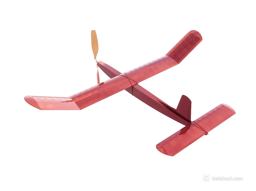 Red Model Airplane Toy With Wing Propeller Tail And Simple Structure 3d model