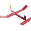 Red Model Airplane Toy With Wing Propeller Tail And Simple Structure 3d model