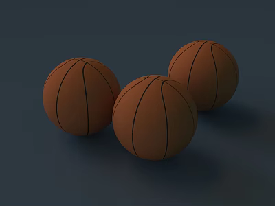 Three High Quality Basketballs Essential Sports Equipment For Training And Games 3d model