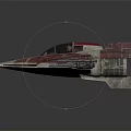 Futuristic Scifi Combat Starfighter With Red White Accents And Twin Cannons Detailed Design