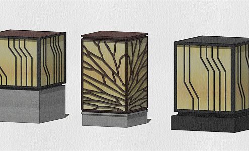 New Chinese Lawn Lamps 3d model