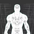 Game Movie Character Silver Metallic Robot With Green Glowing Accents And Futuristic Design
