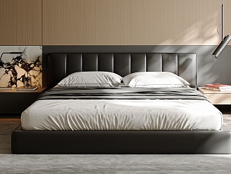 Leather double bed 3d model