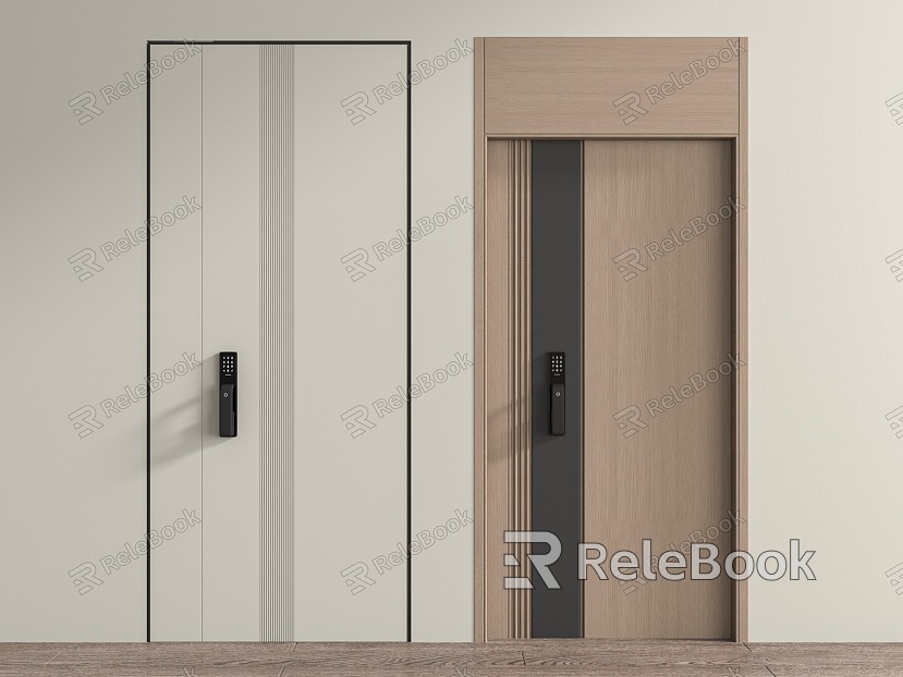 Modern security door Minimalist entry door Single door Smart door Top door model