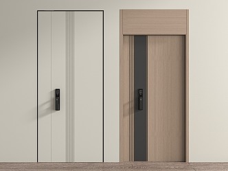 Modern security door Minimalist entry door Single door Smart door Top door 3d model