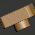 Brass Industrial Equipment Component Design With Central Threaded Hole And Four Holes