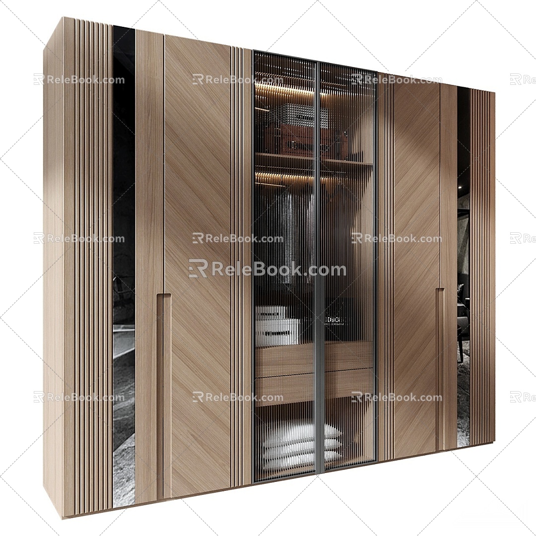 Modern Wardrobe Open Wardrobe Glass Wardrobe 3d model