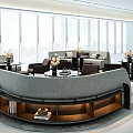 Modern Luxury Curved Sofa And Marble Coffee Table Combination For Spacious Residential Living Reception Area