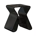 Modern Black Cross Design Side Table with Sleek Glossy Surface and Stable Structure 3d model