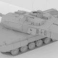 Modern Military Tank 3D Model with Turret Cannon and Tracks in Detailed Rendering
