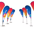 Colorful Feather Flag Advertising Billboards With Multiple Designs For Outdoor Promotion