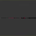 Futuristic Blue And Red Weapon With Metallic Barrel And Mechanical Parts