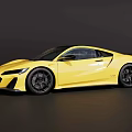 Yellow Modern Sports Coupe With Sleek Aerodynamic Body And Black Alloy Wheels