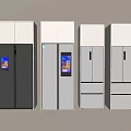 Modern Stainless Steel Refrigerators and Freezers with Double Doors Smart Screens and Vertical Design