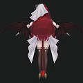 Red Haired Female Character In White Lace Dress With Floral Headpiece And Butterfly