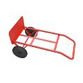 Red Heavy Duty Hand Cart With Black Wheels For Transport Purposes