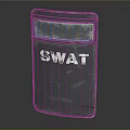 Gray SWAT Tactical Pouch With White Logo And Rugged Texture