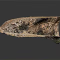 Detailed Rock Mountain Landscape Model With Vegetation Pathway And Surface Texture