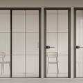 Modern Sliding Doors With Glass Grid Panels And Sleek Frame In Interior