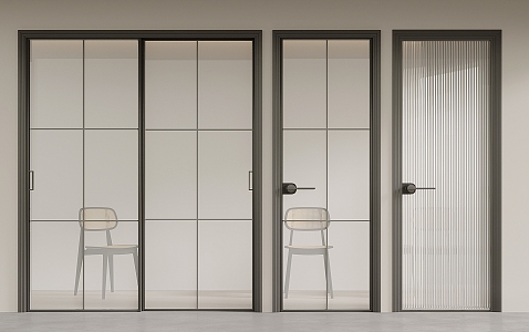 Modern sliding door sliding door glass door 3d model