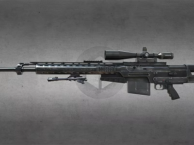 Modern Sniper Rifle With High Power Scope Tactical Barrel And Detachable Magazine 3d model