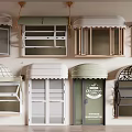 Various Window Awnings And Decorative Architectural Design Elements 3d model