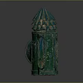 Character And Creature Themed Green Vintage Lamp With Conical Top Handle And Flared Opening