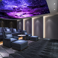 Modern Video Room Cinema Private Cinema Screening Hall Massage Chair Single Person Sofa Starry Top 3d model