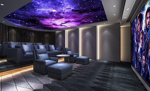 Modern Video Room Cinema Private Cinema Screening Hall Massage Chair Single Person Sofa Starry Top 3d model