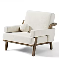 Middle Cream Single Sofa 3d model