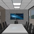 Modern Office Interior Design With Marble Accents And Geometric White Seats