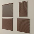 Brown Wall Mounted Window Blinds In Various Styles For Interior Decoration 3d model