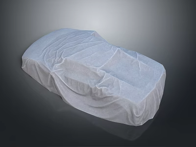 Protective White Cover For Outdoor Car With Soft Dustproof Fabric 3d model
