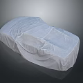 Protective White Cover For Outdoor Car With Soft Dustproof Fabric 3d model