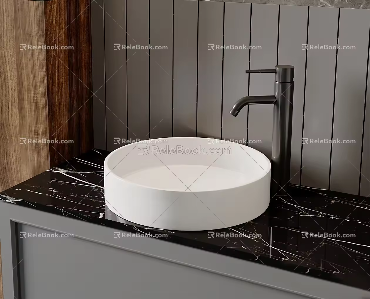 Washbasin counter basin faucet basin sink 3d model