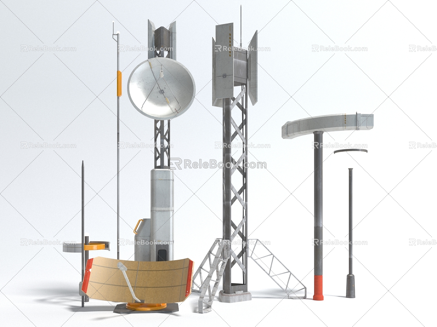 Style Communication Tower Signal Tower Public Facilities Base Station 3d model