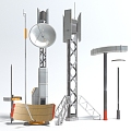 Style Communication Tower Signal Tower Public Facilities Base Station 3d model