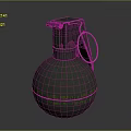 Green Fragmentation Hand Grenade With Yellow Text Military Explosive Weapon 3d model