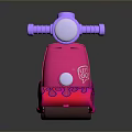 Pink Purple Kids Toy Scooter With Purple Headlight LET'S GO Lettering And Decorative Patterns