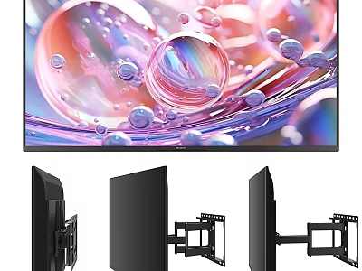 High Definition TV With Vibrant Bubble Display And Wall Mount Bracket 3d model
