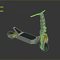 Sleek Modern Silver Electric Scooter With Black Wheels And Yellow Accents