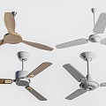 Various Modern Air Conditioner Fans With Different Blade Styles And Colors