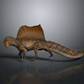 Spinosaurus Dinosaur With Brown And Yellow Skin Sail Back And Long Tail