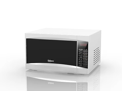 Glen White Microwave Oven Modern Kitchen Appliance With Digital Control Panel 3d model