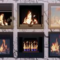 Modern Fireplace Fireplace Fire Fire Pile Combination 3d model