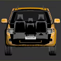 Yellow Taxi SUV Exterior Design With Black Windows And Roof Rack