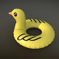 Yellow Duck Shaped Inflatable Swimming Ring Sports Equipment For Safe Water Floating