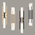 Modern Wall Lamps With Metal Frames White Shades And Warm Light Mounted On Wall